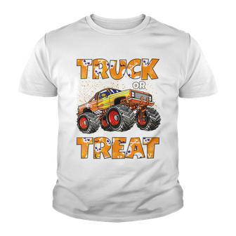 Kids Boys Halloween Toddlers Monster Truck Or Treat Youth T-shirt - Thegiftio UK