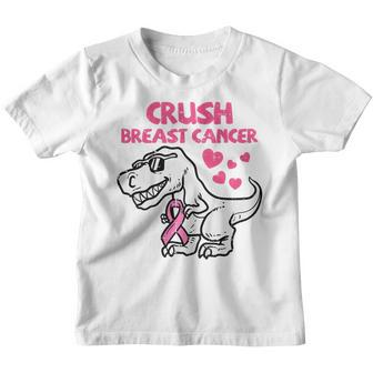 Kids Crush Breast Cancer Trex Dino Awareness Toddler Boys Kids Youth T-shirt - Thegiftio UK