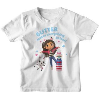 Kids Gabbys Dollhouse Glitter Makes Everything Better Youth Youth T-shirt - Thegiftio UK