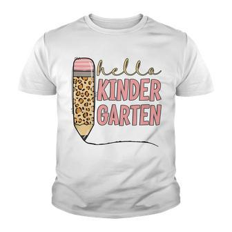 Kids Hello Kindergarten 1St Day Of Kindergarten Pencil Youth T-shirt - Seseable