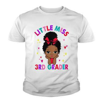 Kids Little Miss 3Rd Grader Black Girl Back To School 3Rd Grade Youth T-shirt | Seseable CA