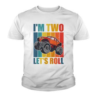 Kids Monster Truck 2 Year Old Boy Monster Truck 2Nd Birthday Boy Youth T-shirt - Thegiftio UK