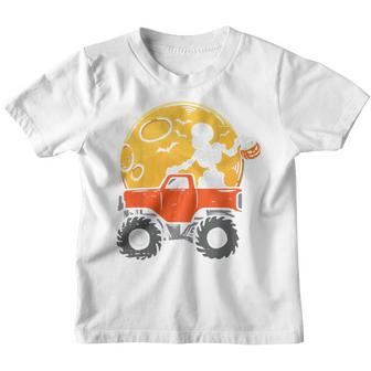 Kids Skeleton Monster Truck Moon Candy Toddler Boys Halloween Kid Youth T-shirt - Thegiftio UK
