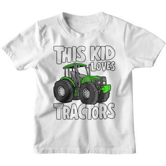 Kids Tractor Kids Lover Farm Boys Girls This Kid Loves Tractors Youth T-shirt - Thegiftio UK