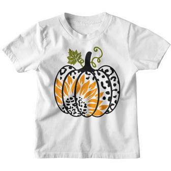 Leopard Pumpkin Sunflower Fall Autumn Halloween Thanksgiving V7 Youth T-shirt - Thegiftio UK