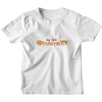 Little Cute Monkey Tiger Hey There Pumpkin Fall Men Women T-Shirt Graphic Print Casual Unisex Tee Youth T-shirt - Thegiftio UK