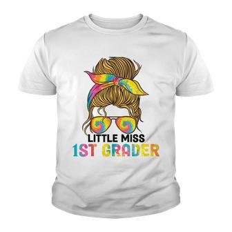 Little Miss 1St Grader Tie Dye Messy Bun 1St Grade Girls V2 Youth T-shirt - Seseable