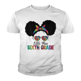 Little Miss Sixth Grade Black Girls Tie Dye Back To School Youth T-shirt - Thegiftio UK