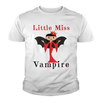 Little Miss Vampire Funny Halloween Toddler Girl Girly Girls Youth T-shirt - Seseable