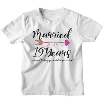 Married 19 Years Heart 19Th Wedding Anniversary Him Her Youth T-shirt - Thegiftio UK