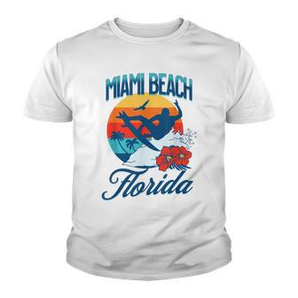 Miami Florida Beach Surf Summer Vacation Vintage Youth T-shirt - Thegiftio UK