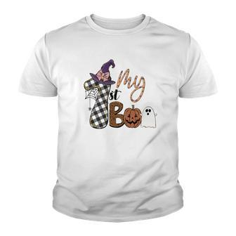 My 1St Boo Crew Witches Hat Halloween Youth T-shirt - Seseable