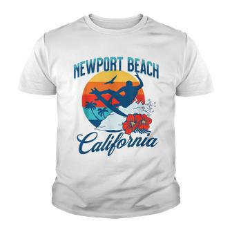 Newport Beach California Surf Summer Vacation Vintage Youth T-shirt - Thegiftio UK