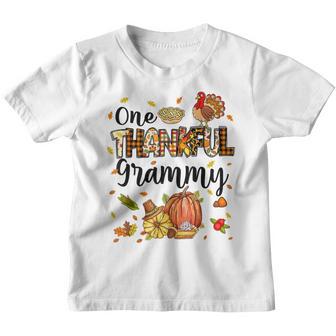 One Thankful Grammy Fall Autumn Thanksgiving V2 Youth T-shirt - Thegiftio UK