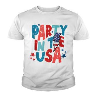 Party In The Usa Funny 4Th Of July American Flag Youth T-shirt - Seseable