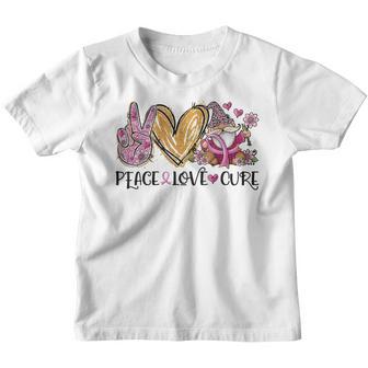 Peace Love Cure Pink Gnomes Breast Cancer Awareness V2 Youth T-shirt - Thegiftio UK