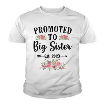 Promoted To Big Sister Est 2023 Pregnancy Announcement Youth T-shirt - Thegiftio UK