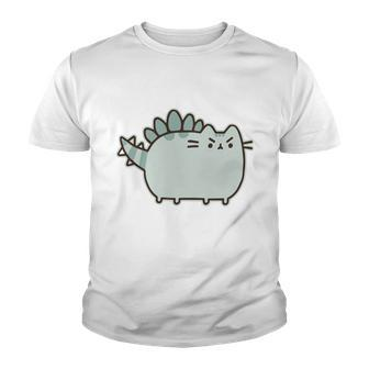 Pusheen The Cat Pusheenosaurus Pusheen Osaurus Cat Meme Youth T-shirt - Monsterry