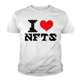 Red Heart I Love Nfts Lover Design For Nft Funny Youth T-shirt - Thegiftio UK