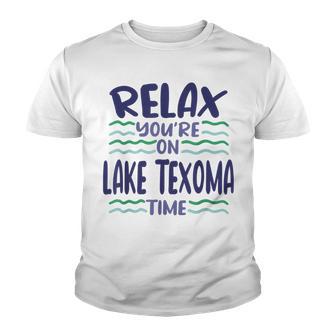 Relax Lake Texoma Time Laidback Summer Vacation Youth T-shirt - Thegiftio UK