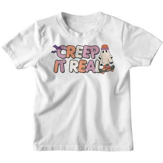 Retro Halloween Creep It Real Ghost Classic Funny Youth T-shirt - Thegiftio UK