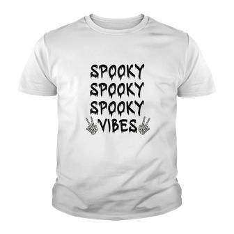 Retro Spooky Vibes Happy Halloween Youth T-shirt - Seseable