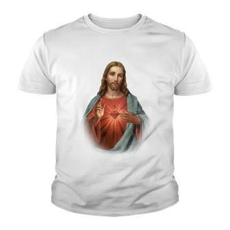 Sacred Heart Of Jesus Tshirt Youth T-shirt - Monsterry