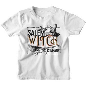 Salem Witch Hat Company Broom Candy Bag Pumpkin Halloween Youth T-shirt - Thegiftio UK