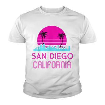 San Diego Ca Sd Palm Trees California Souvenir Retro Vintage Youth T-shirt - Thegiftio UK
