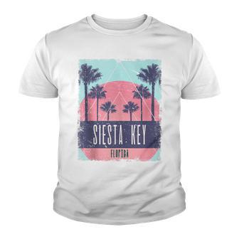 Siesta Key Beach Florida Fl Vintage Vaporwave Retro 80S Youth T-shirt - Thegiftio UK
