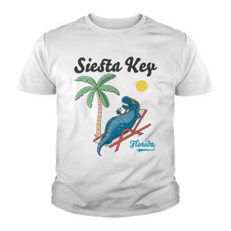 Siesta Key Florida Beach Dinosaur Family Vacation Youth T-shirt - Thegiftio UK