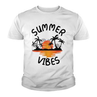 Summer Vibes Tropical Beach Palm Summer Youth T-shirt - Thegiftio UK