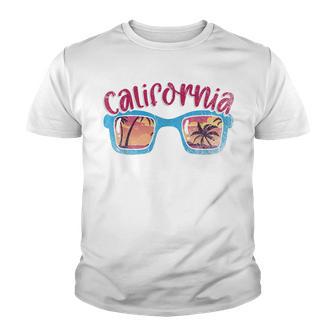 Sunglasses Tropical Summer Vacation Palm Trees California Youth T-shirt - Thegiftio UK