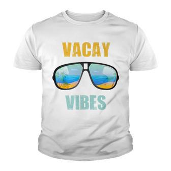 Sunglasses Vacay Summer Vacation Vibes Beach Palms Cruise Youth T-shirt - Thegiftio UK