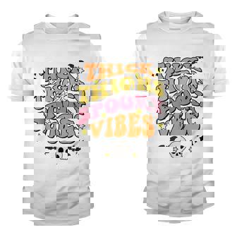 Thick Thighs And Spooky Vibes Spooky Season Halloween Youth T-shirt | Seseable CA