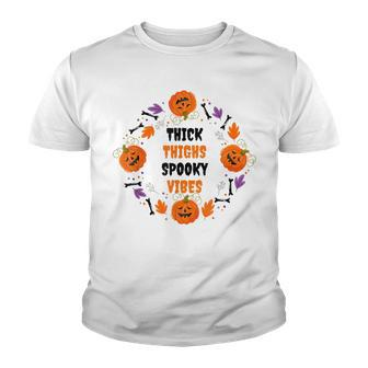 Thick Thighs Spooky Vibes V4 V2 Youth T-shirt - Thegiftio UK