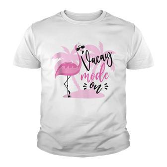 Vacay Mode On Beach Flamingo Summer Vacation V2 Youth T-shirt - Thegiftio UK