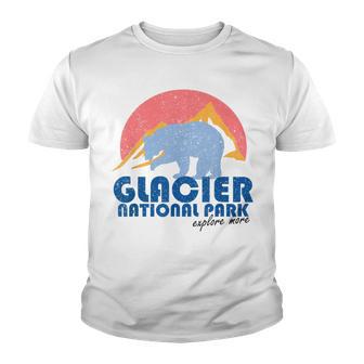 Vintage Glacier National Park Retro Montana Youth T-shirt - Thegiftio UK