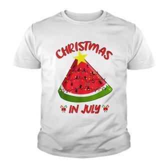Watermelon Christmas Tree Christmas In July Summer Vacation V3 Youth T-shirt - Seseable