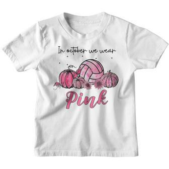 Womens Awareness In October We Wear Pink Volleyball Breast Cancer Youth T-shirt - Thegiftio UK