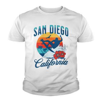 Womens San Diego California Beach Surf Summer Vacation Vintage Youth T-shirt - Thegiftio UK