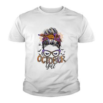October Girl Gift Halloween Gift For October Birthday Girl Graphic Design Printed Casual Daily Basic Youth T-shirt - Thegiftio UK