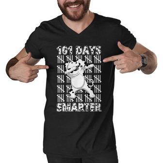 101 Days Smarter Dabbing Dalmatian Dog Men V-Neck Tshirt - Monsterry CA