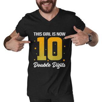 10Th Birthday Glow Party This Girl Is Now 10 Double Digits Gift Men V-Neck Tshirt - Monsterry DE