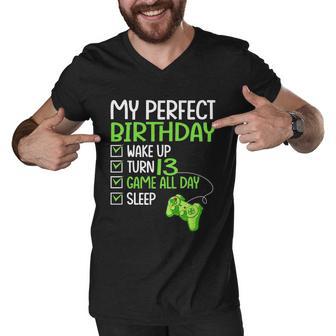 13Th Perfect Birthday Boys Gaming 13 Years Old Gifts Gamer Tshirt Men V-Neck Tshirt - Monsterry