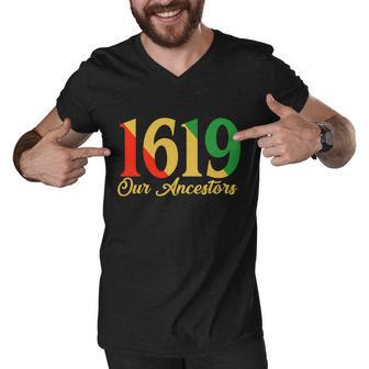 1619 Our Ancestors History Tshirt Men V-Neck Tshirt - Monsterry UK