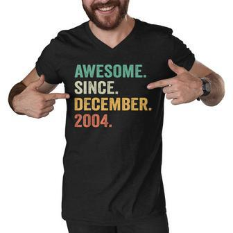 18 Years Old Gifts 18Th Birthday Awesome Since December 2004 Men V-Neck Tshirt - Thegiftio UK
