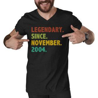 18 Years Old Gifts Legend Since November 2004 18Th Birthday V2 Men V-Neck Tshirt - Thegiftio UK