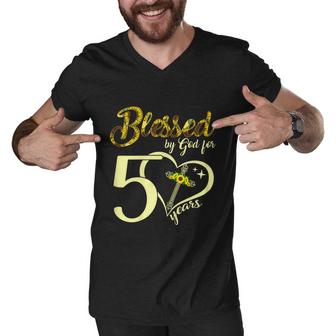 Womens Th 50 Years Old Sunflower Christian Cross Costume Graphic Design Printed Casual Daily Basic Men V-Neck Tshirt