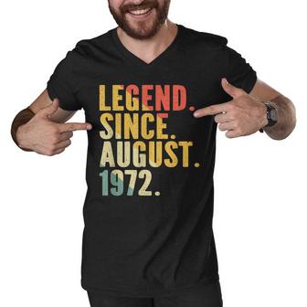 50 Years Old Vintage Legend Since August 1972 50Th Birthday  V2 Men V-Neck Tshirt